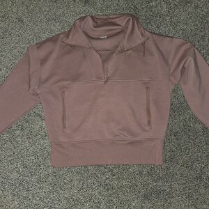 Old Navy Mauve Quarter-Zip Sweatshirt